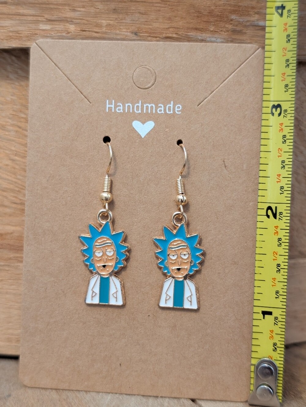 Rick And Morty Enamel Metal Earrings NEW